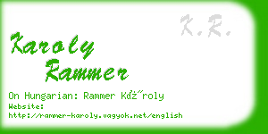 karoly rammer business card